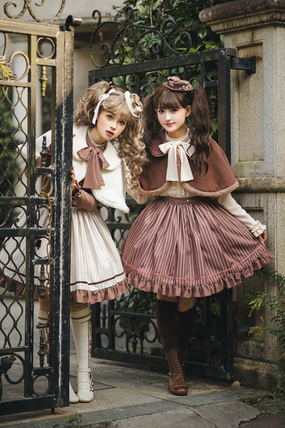 Miss Point - Classical Chocolate - Classic Lolita Skirt Elegant Striped SK