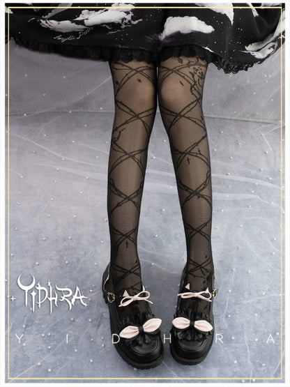 Glass Yarn Gothic Lolita Tights for Tropical Elegance