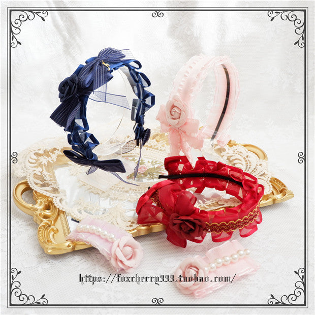 Fox Cherry - Sweet Lolita Bow Hairband Hairclip