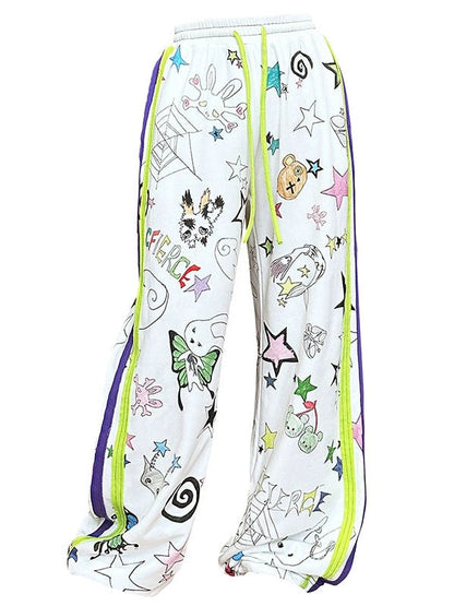 Graffiti Print Sweat Pants【s0000004227】