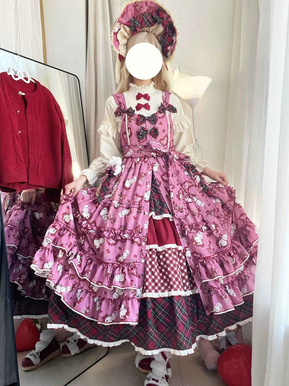 Miss Point - Forest Berry Bunny - Sweet Lolita JSK Elegant Bunny Print Dress