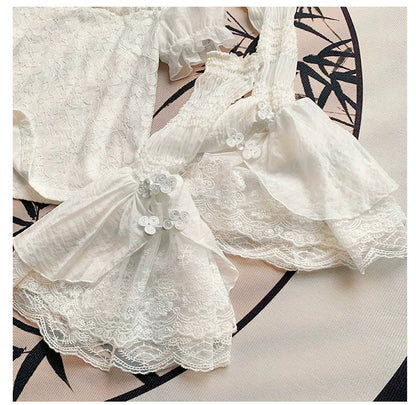 With PUJI - Moon Gauze - Qi Lolita Blouse Chinese Style Shirt