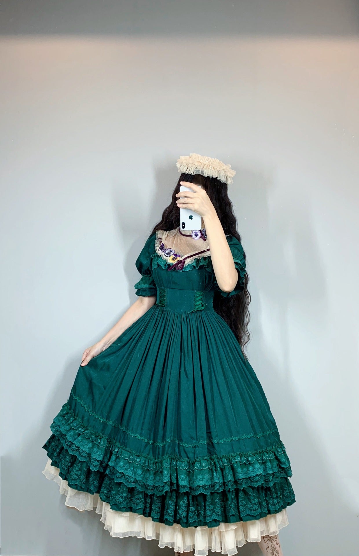 Sweet Wood - Nyx's Kiss - Plus Size Classic Lolita Short-sleeved OP Dress
