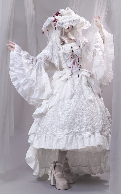 Dreamland - Floating Dream Lily - Elegant Lolita High Heel Shoes, Detachable Bow