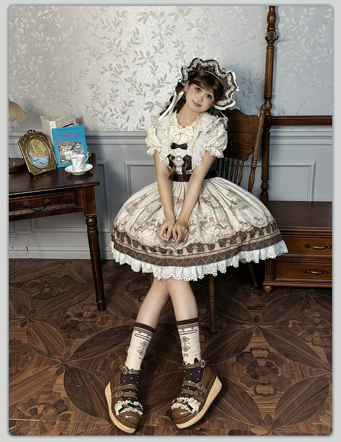 Alice Girl - Sea Salt Fairytale - Sweet Lolita Blouse Short Puff Sleeves Lolita Shirt