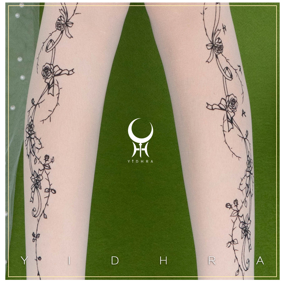Yidhra - Whisper Rose - Summer 20D velvet Lolita Tights