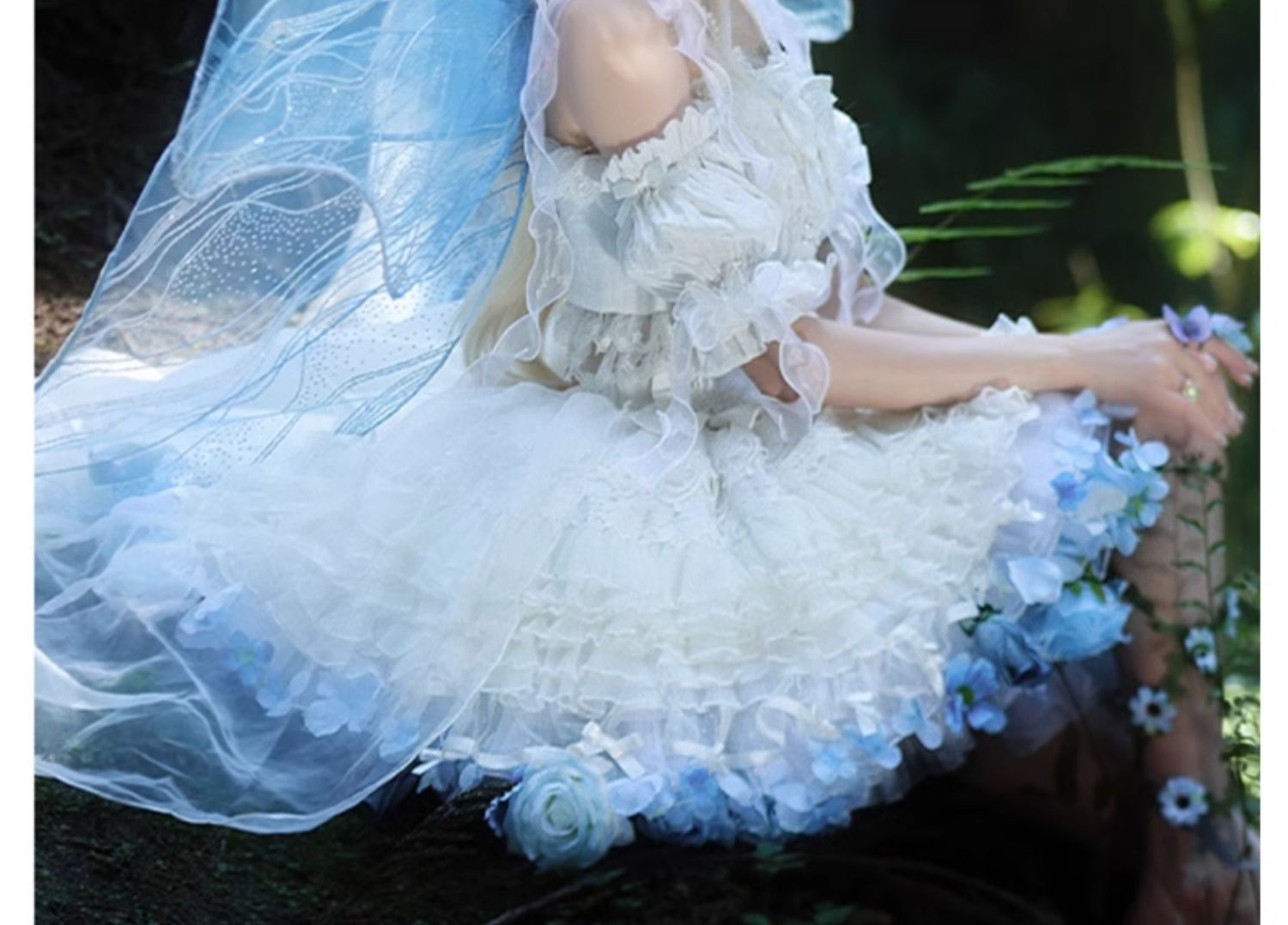 Sky Rabbit - Floral Lolita Petticoat with Detachable Trim