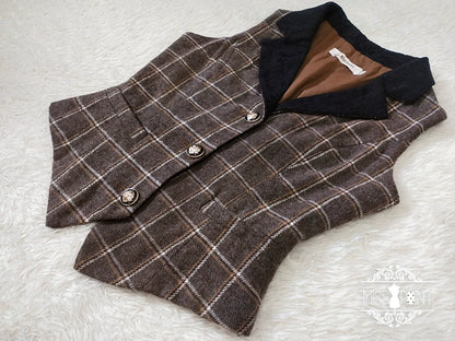 Miss Point - Rose - Elegant Lolita Pliad Print Vest Customized