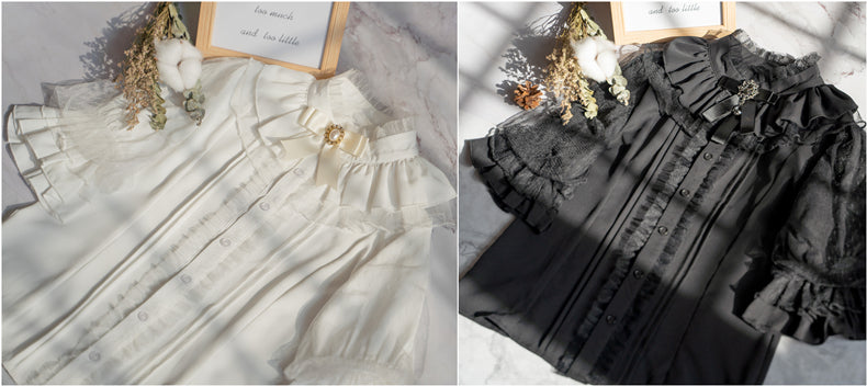 Kencrlo - Dim Moonlight - Classic Lolita Chiffon Yarn Inner Blouse