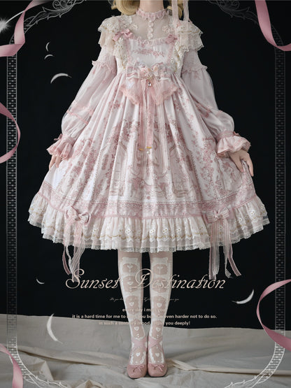 Garden Cat - Sunset Realm Lolita Bride Gorgeous OP FS