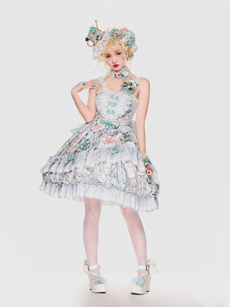 Youpairui - Sylph - Classic Lolita Tea Party Green Jumper Dress