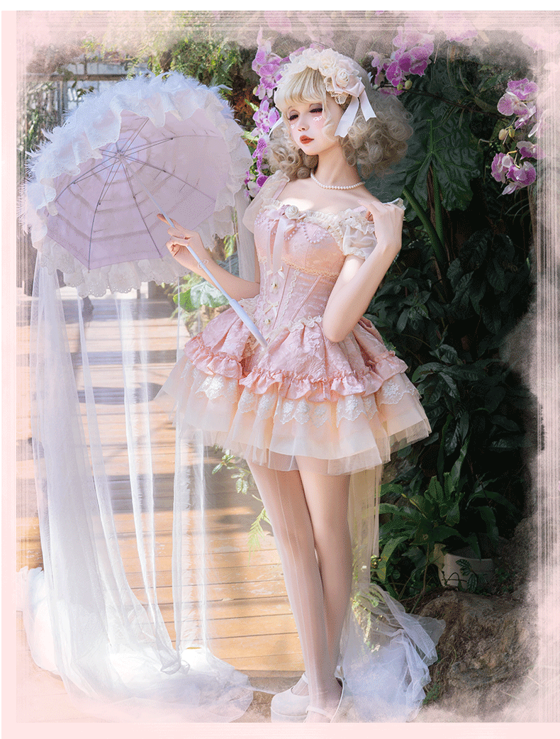 ZhiJinYuan - Fleeting Dreams - Ballet Style Sweet Lolita Mini JSK with Choker