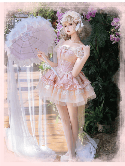 ZhiJinYuan - Fleeting Dreams - Ballet Style Sweet Lolita Mini JSK with Choker