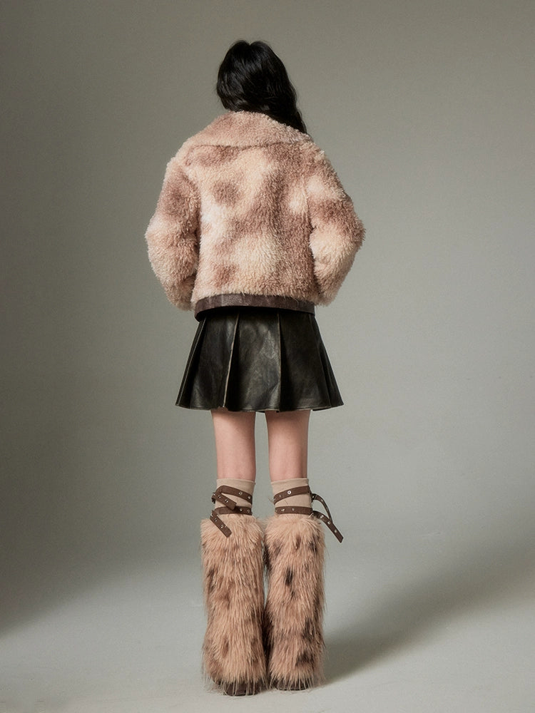 Marble Color Short Fur Jacket【s0000004245】