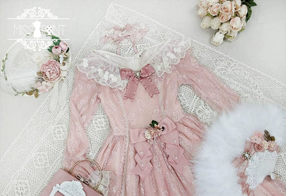 Miss Point - Dawn Girl - Reto Elegant lolita OP Dress Lace Long Sleeve