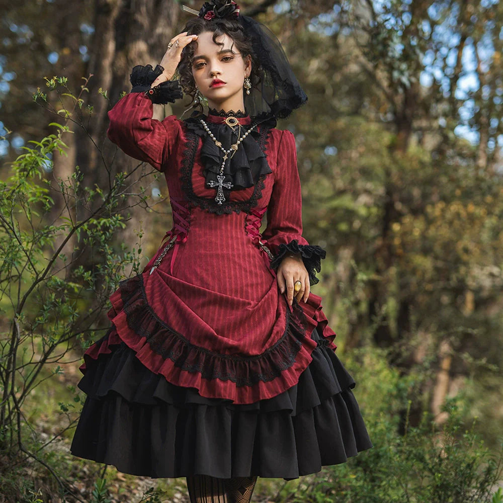 Miss Point - Perintz Manor - Gothic Lolita OP Long Sleeve Retro Lolita Dress