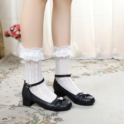 Sosic - Shell Dew - Sweet Lolita Bow Round Toe Shoes