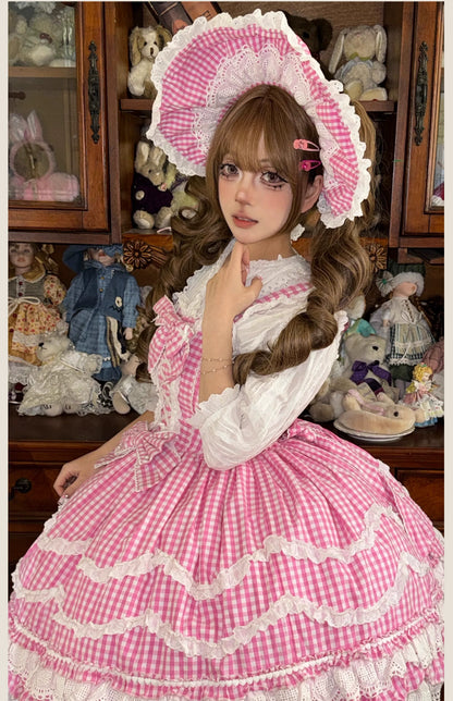 TaTaTa Lolita - Plaid Baileys - Old School Lolita Pink Plaid JSK