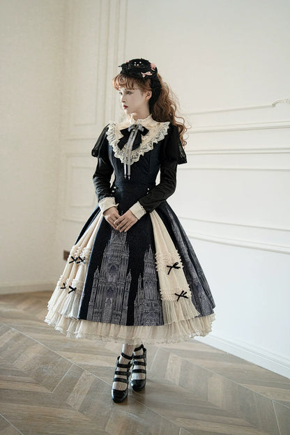 Letters from Unknown Star - Church Bell - Elegant Lolita OP Dress Long Sleeve Spring Autumn