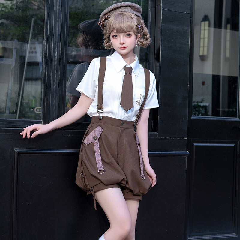 Letters from Unknown Star - Ouji Lolita Brown Short Set