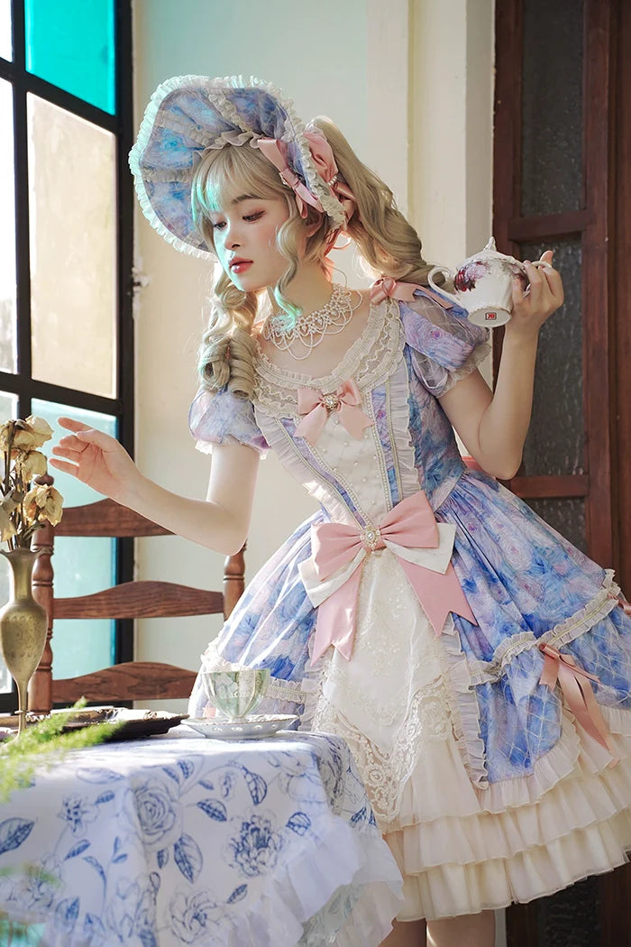 Alice Girl - Angel Heart - Sweet Lolita OP Dress, Tiered Ruffles