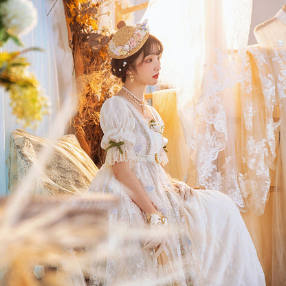 Miss Point - The Sally Gardens - Elegant Lolita Lace Choker and Brooch