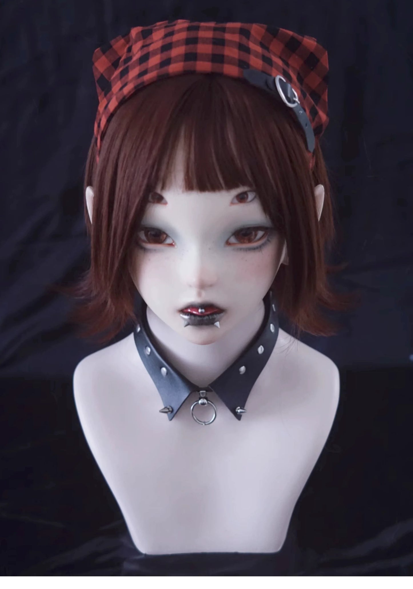 Strange Sugar - Gothic Lolita Black-red Plaid Hairband