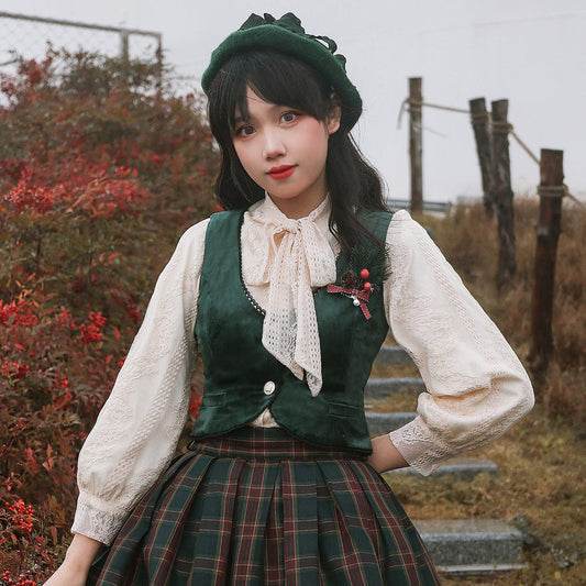 Miss Point - Ode to Joy - Elegant Lolita Winter Velvet Vest Customized