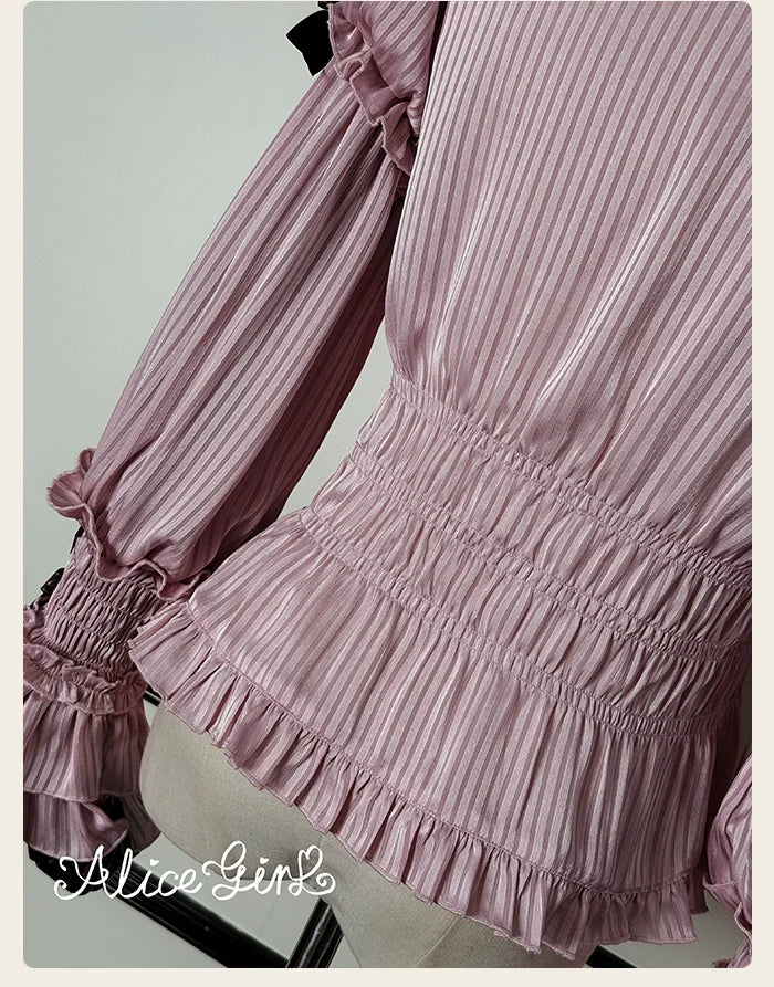 Alice Girl - Bear Chocolate Bar - Kawaii Lolita Blouse, Long Sleeve