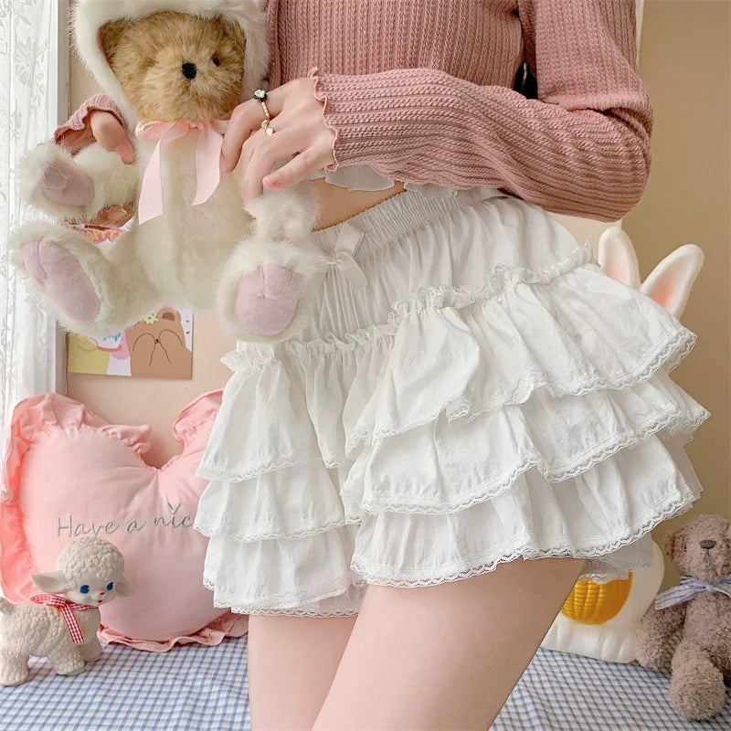 Sugar Girl - Cotton Lolita Bloomer, Loose Ruffled Hem Petticoat