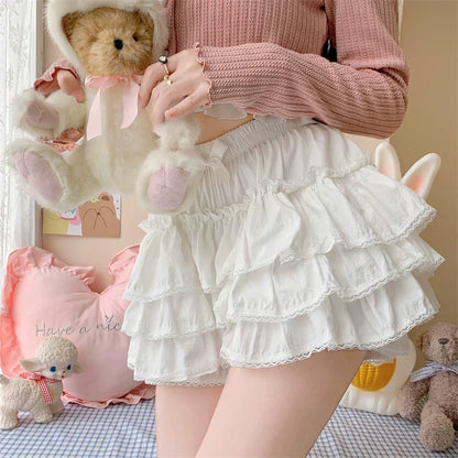 Sugar Girl - Cotton Lolita Bloomer, Loose Ruffled Hem Petticoat