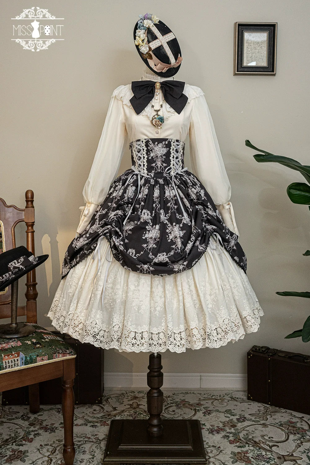 Miss Point - Customized Vintage Lolita Skirt Elegant Pullover Fishbone SK