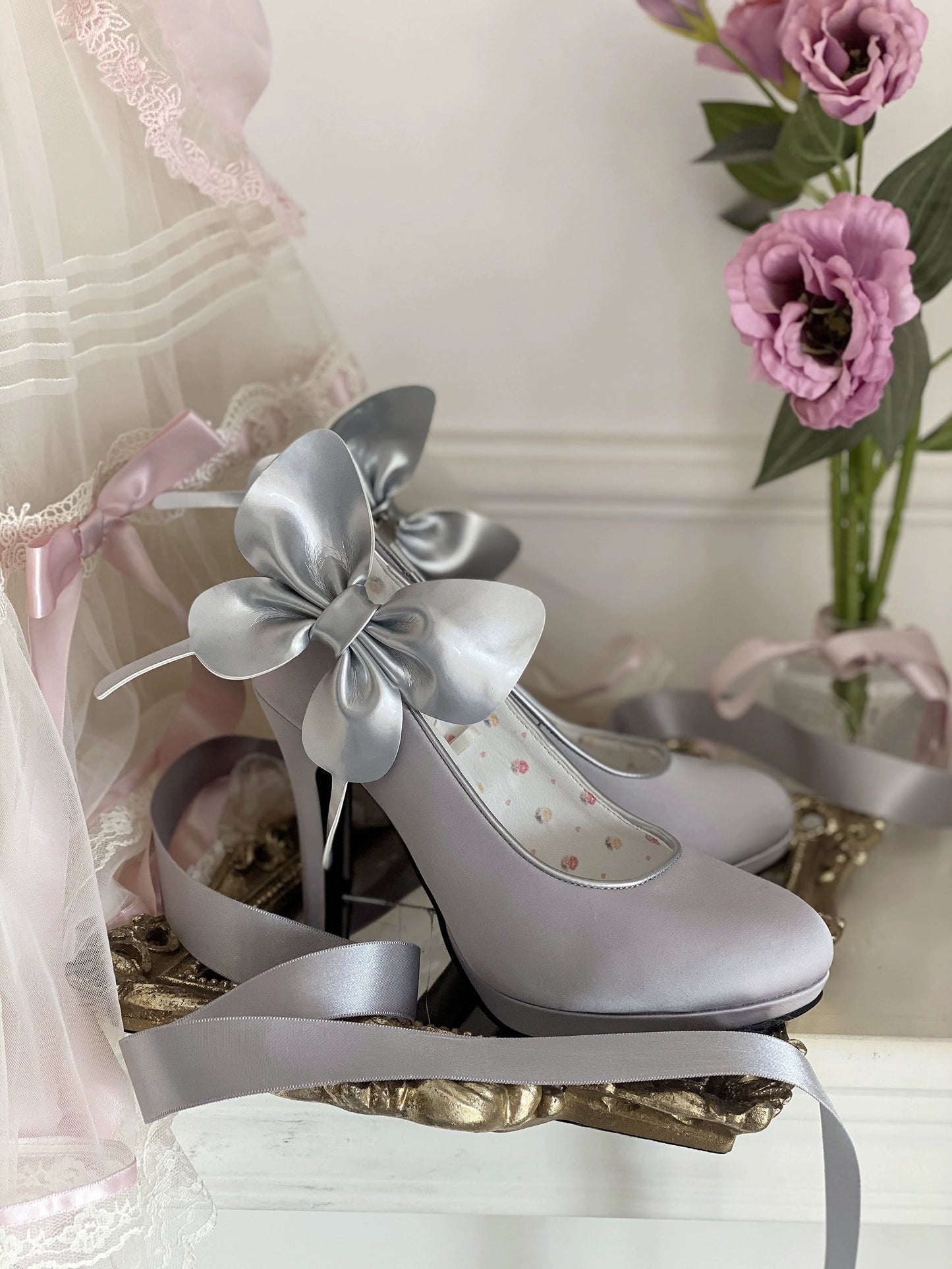 Pure Tea For Dream - Butterfly Specimen - Ballet Style Lolita Shoes Elegant Platform Lolita Heels
