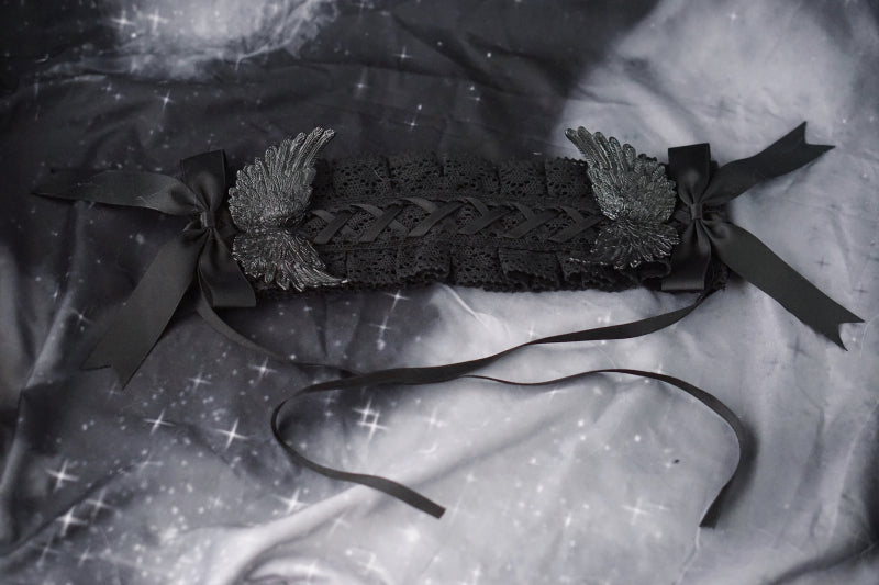 Strange Sugar - Black Wings Halloween Goth Lolita Hairband
