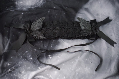 Strange Sugar - Black Wings Halloween Goth Lolita Hairband