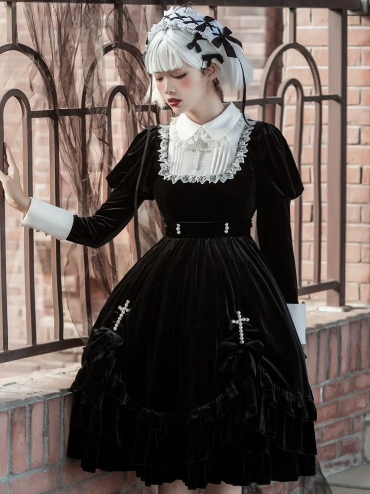 Sweet Date - Halloween Gothic Lolita OP Dress Princess Winter Dress