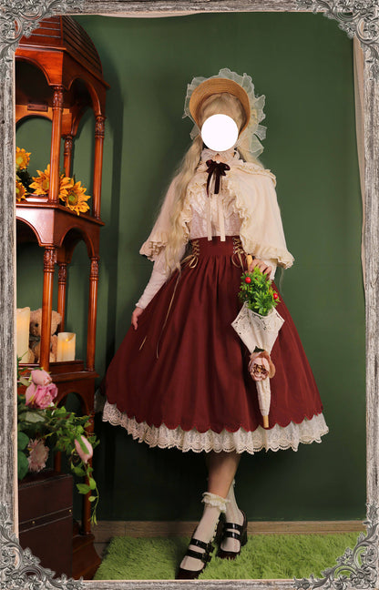 EESSILY - Countess's Autumn Tour - Retro Lolita Embroidery Long SK