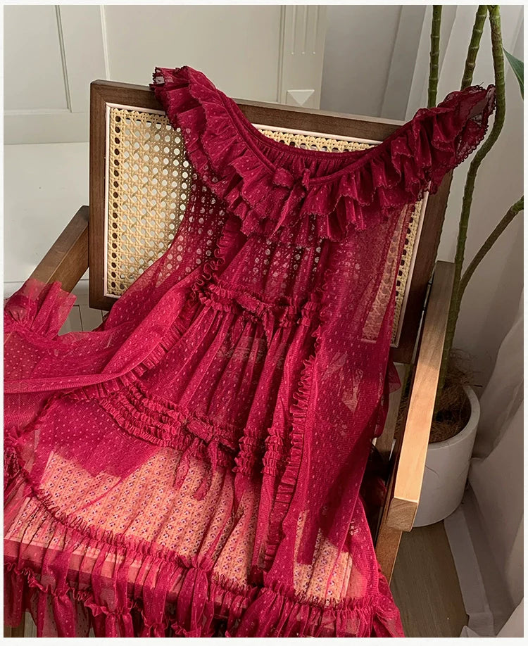 With PUJI - Letters and Poetry - Classic Lolita Tulle Over-Skirt for Summer