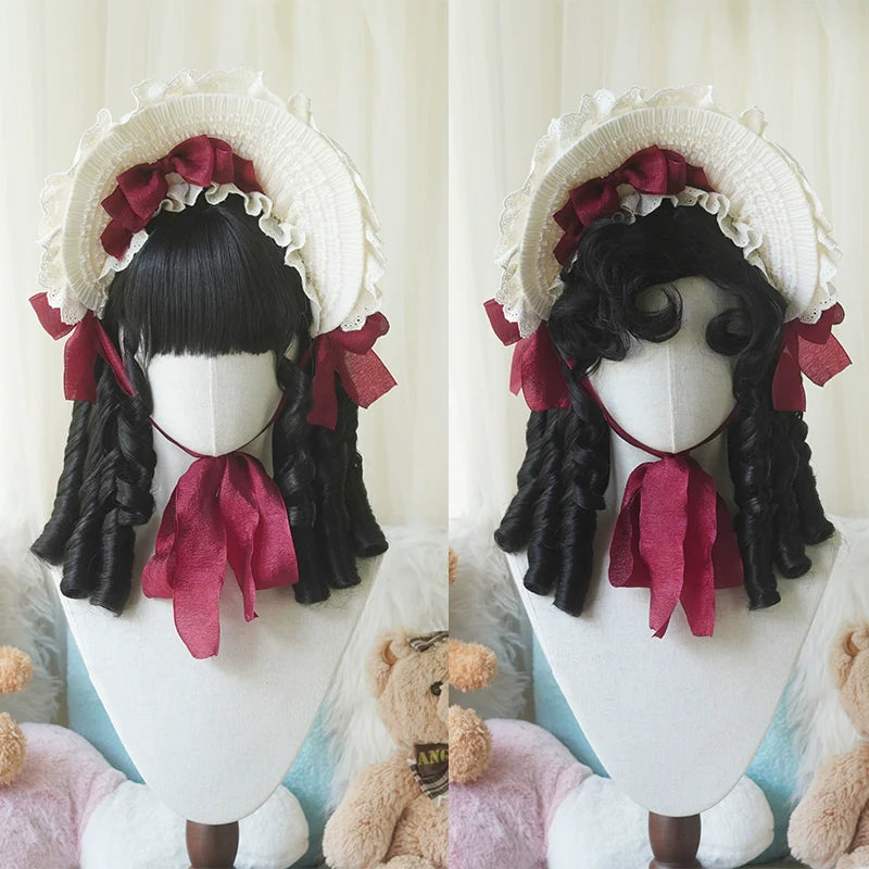 Imperial Tea - Retro Lolita Wig Short Roman Curl Hairpiece