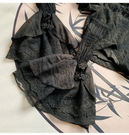 With PUJI - Moon Gauze - Qi Lolita Blouse Chinese Style Shirt