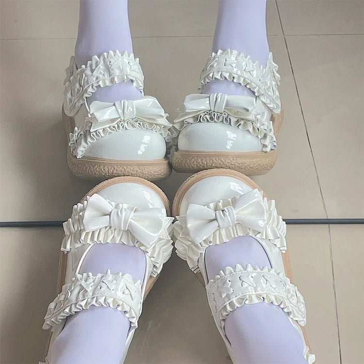 Fairy Godmother - Cute Lolita Shoes Bow Candy-Colored Lolita Flat Shoes