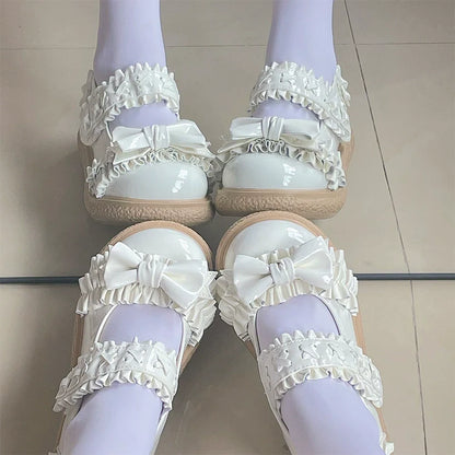 Fairy Godmother - Cute Lolita Shoes Bow Candy-Colored Lolita Flat Shoes