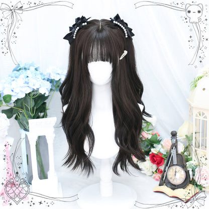 Dalao Home - Daily Long Curly Wavy Black Tea Lolita Wig