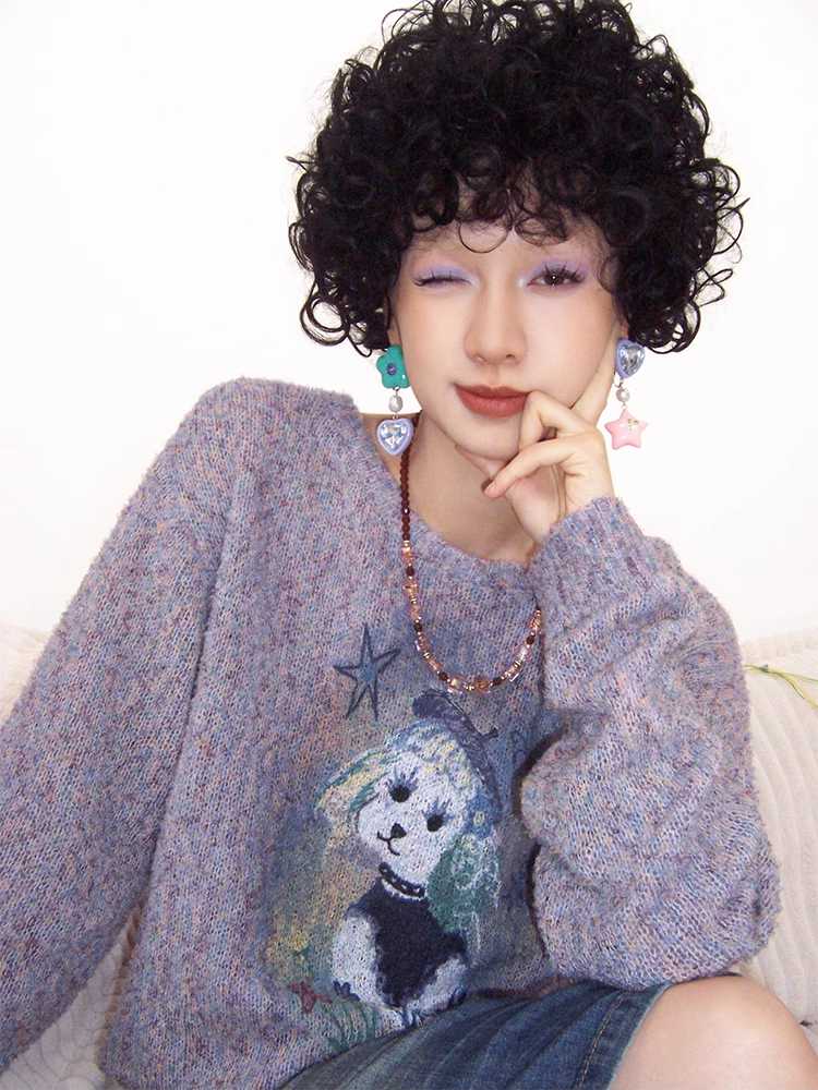 Dog print sweater【s0000009642】