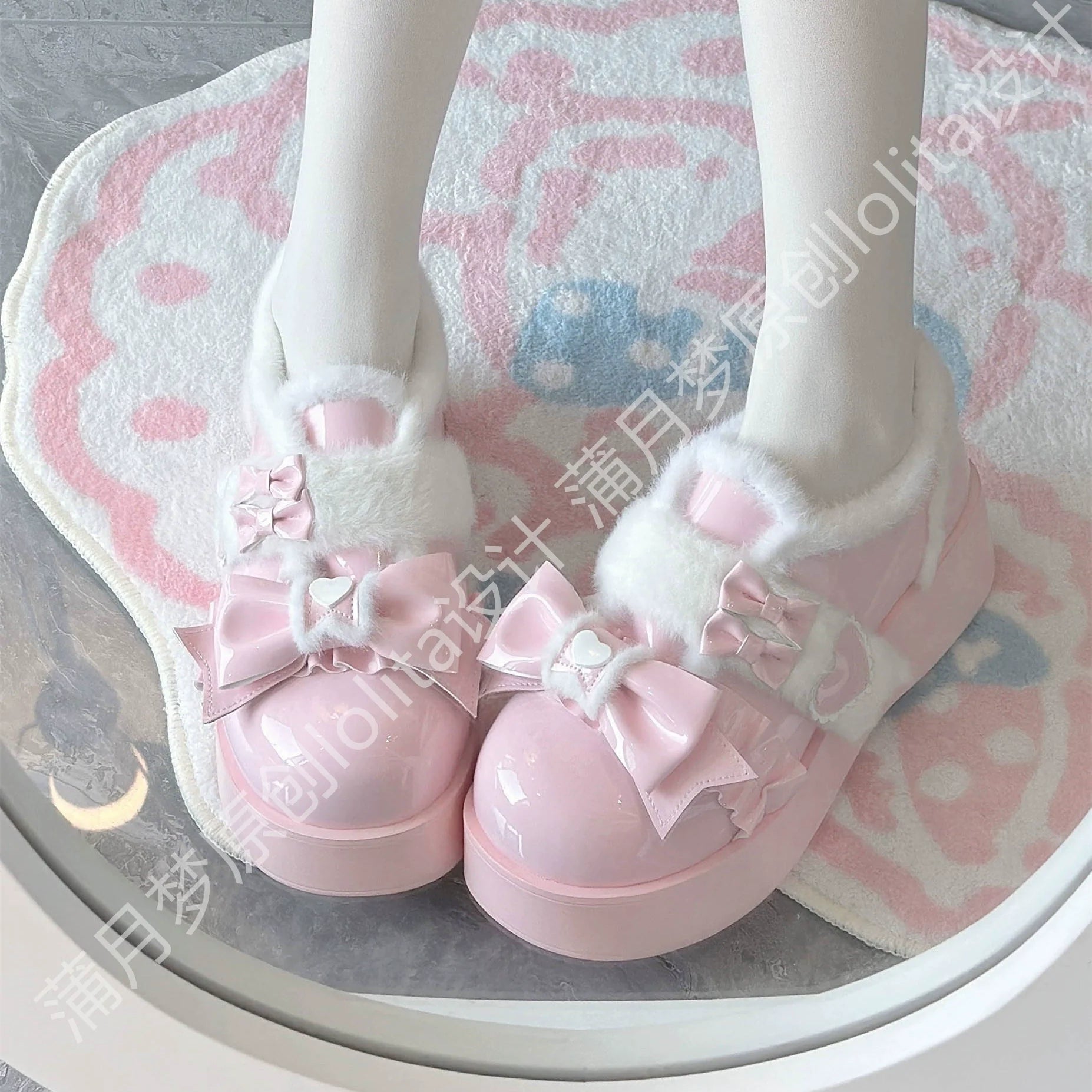 Puyuemeng - Cozy Cake - Winter Warm-lined Sweet Lolita Platform Shoes