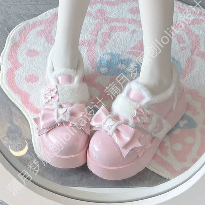 Puyuemeng - Cozy Cake - Winter Warm-lined Sweet Lolita Platform Shoes