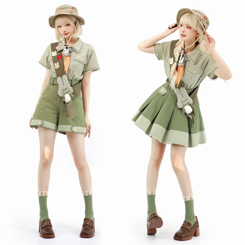 Piggy Bun - Bunny Trip - Ouji Lolita Green Cute Suits