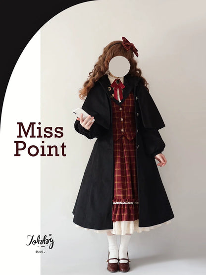 Miss Point - Rose - Elegant Lolita Fishbone Grid Skirt Customized