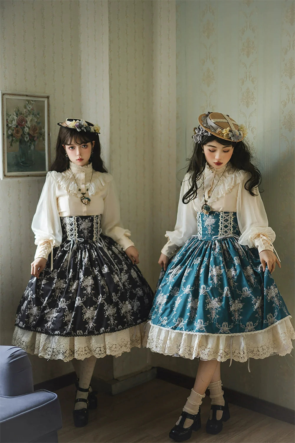 Miss Point - Customized Vintage Lolita Skirt Elegant Pullover Fishbone SK