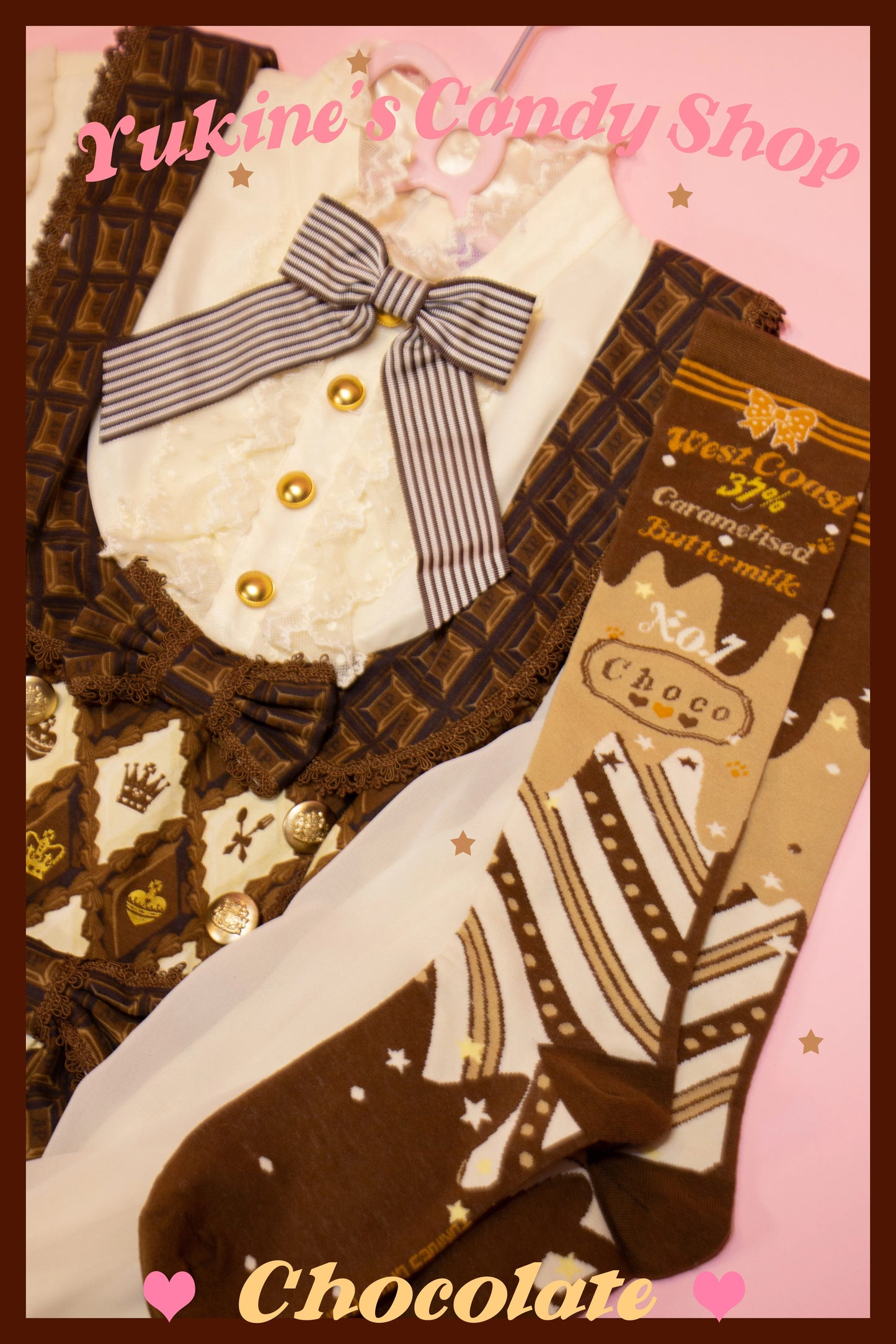 Yukines Box - Kawaii Lolita Chocolate Color Cotton Socks
